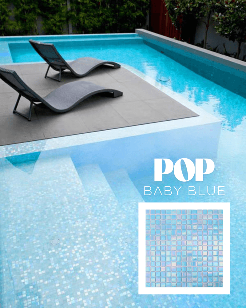 โมเสค TIMELESS TILES รุ่น POP HOLOGRAM 32.7 X 32.7 ซม. สีฟ้า BABY BLUE ผิวเงา